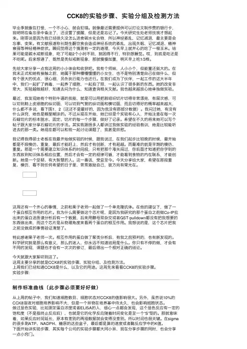 CCK8的实验步骤、实验分组及检测方法