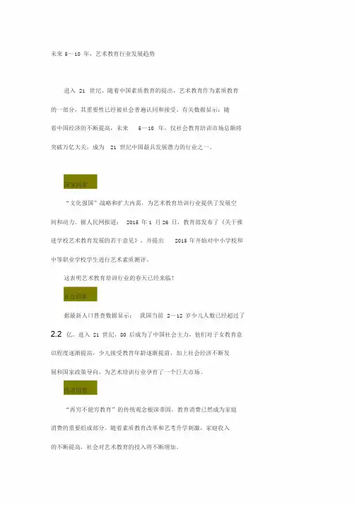 未来5—10年-艺术培训行业发展趋势资料