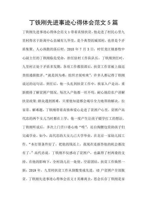 丁铁刚先进事迹心得体会范文5篇
