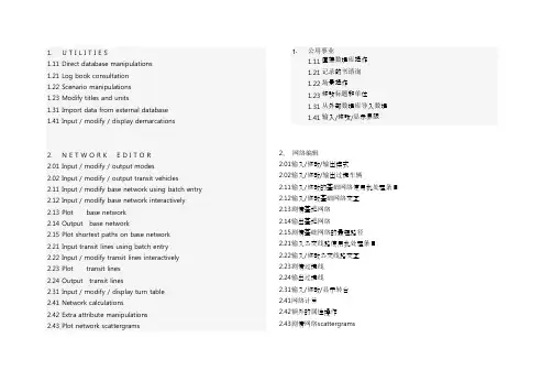 emme菜单中文