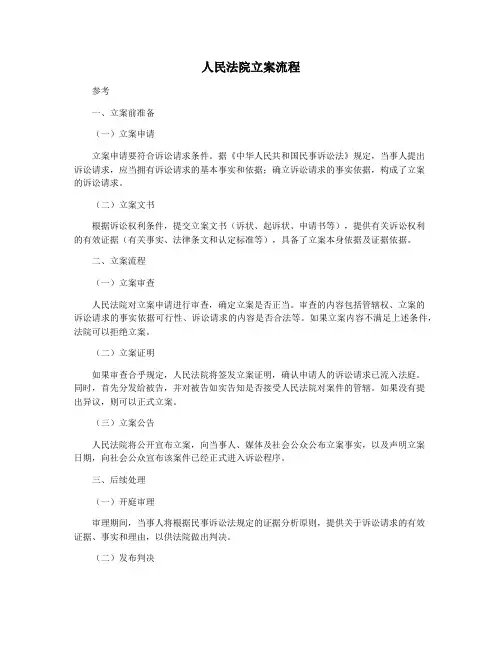 人民法院立案流程