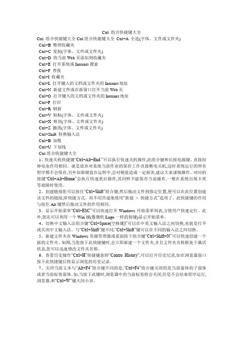 Ctrl 组合快捷键大全