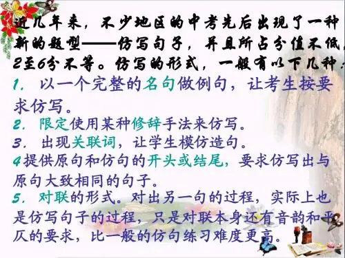 中考语文复习仿写句子PPT优秀课件