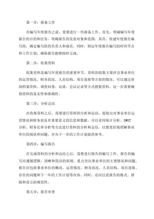 事业单位年度报告操作流程