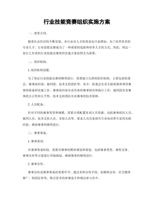 行业技能竞赛组织实施方案