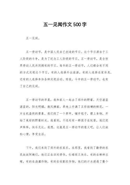 五一见闻作文500字