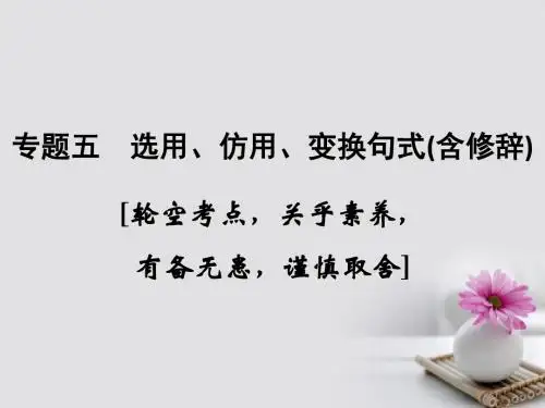 全国版2018版高考语文大一轮复习第1部分语言文字运用专题五选用仿用变换句式含修辞课件