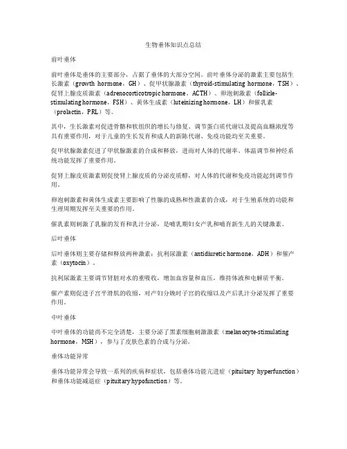 生物垂体知识点总结