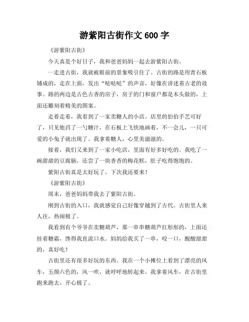 游紫阳古街作文600字