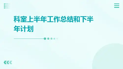 科室上半年工作总结和下半年计划PPT