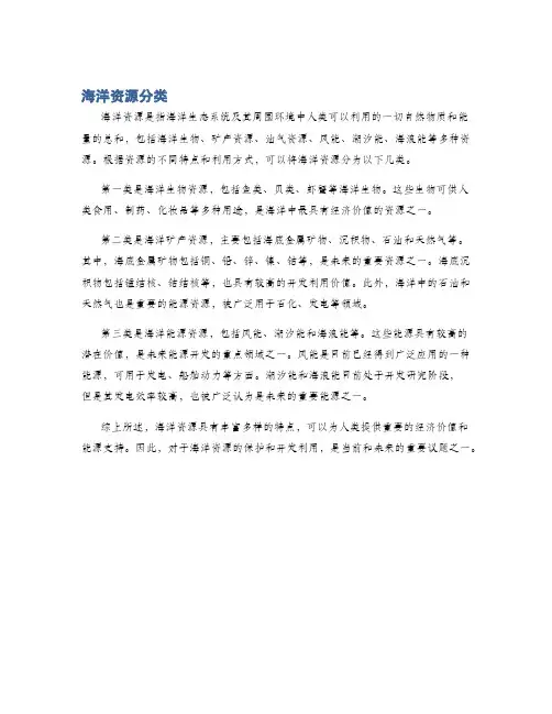海洋资源分类