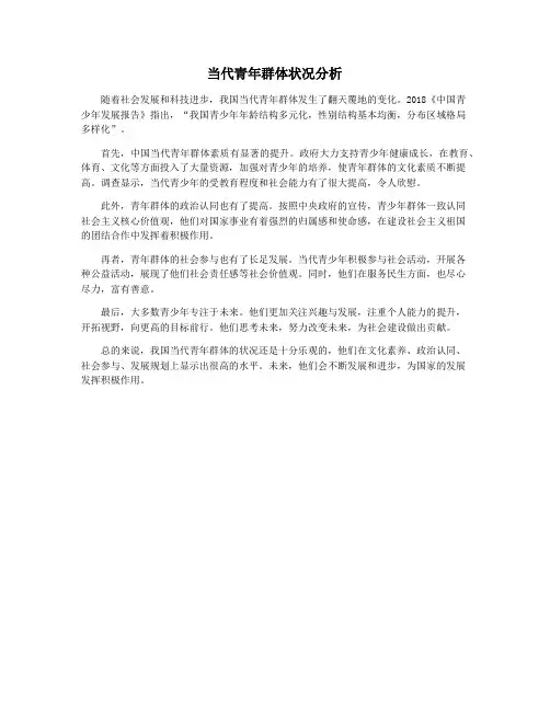 当代青年群体状况分析
