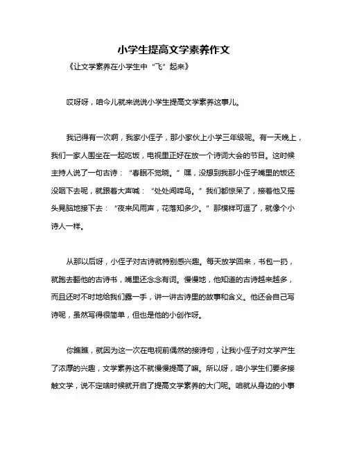 小学生提高文学素养作文