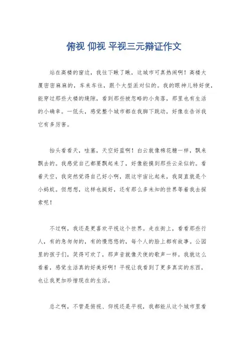 俯视 仰视 平视三元辩证作文