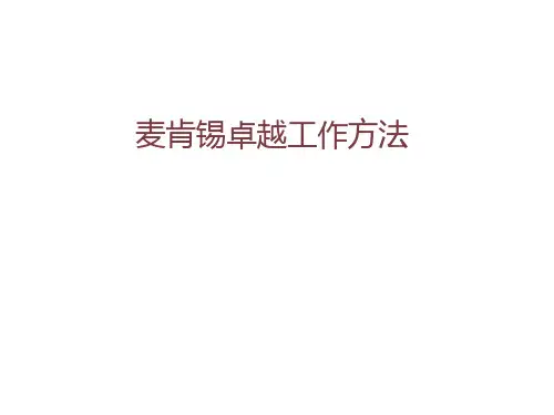 麦肯锡卓越工作方法