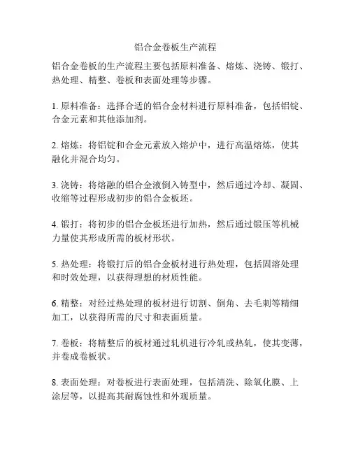 铝合金卷板生产流程
