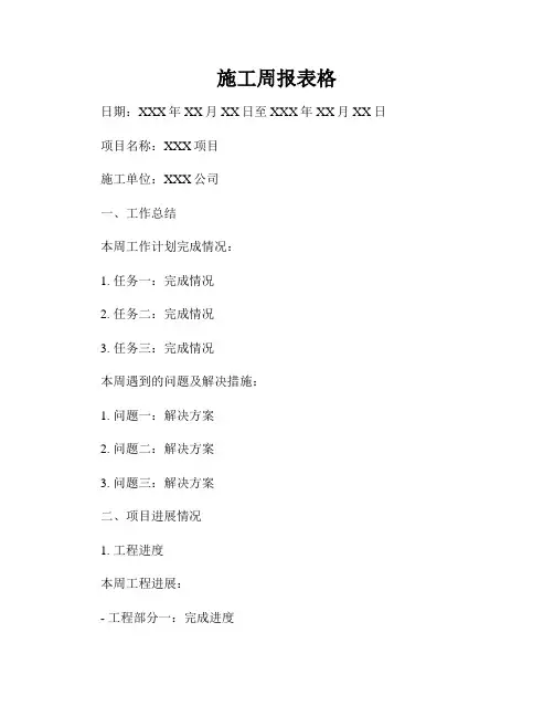 施工周报表格