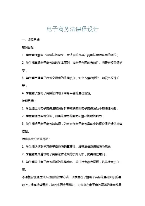 电子商务法课程设计
