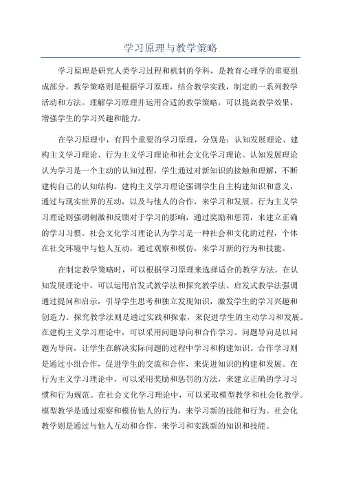 学习原理与教学策略