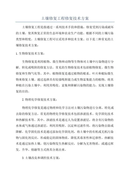 土壤修复工程修复技术方案