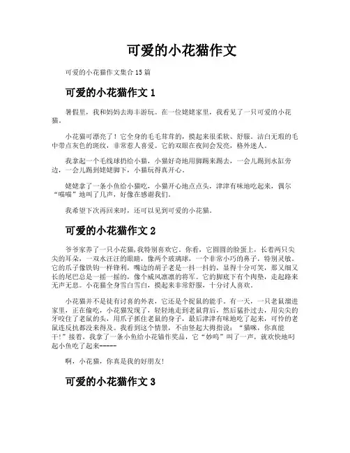 可爱的小花猫作文