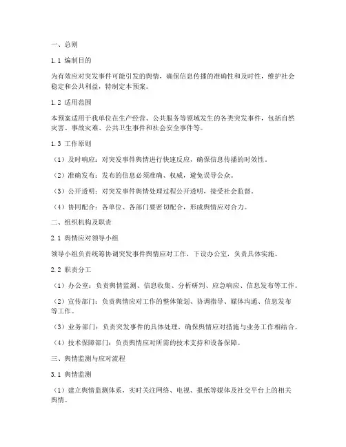 突发事件舆情应对应急预案