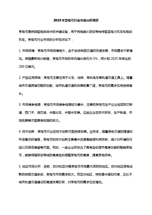 2023年受电弓行业市场分析现状