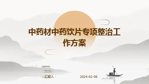 中药材中药饮片专项整治工作方案