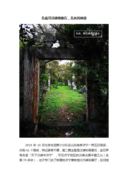 孔庙寻汉碑画像石，孔林找神道