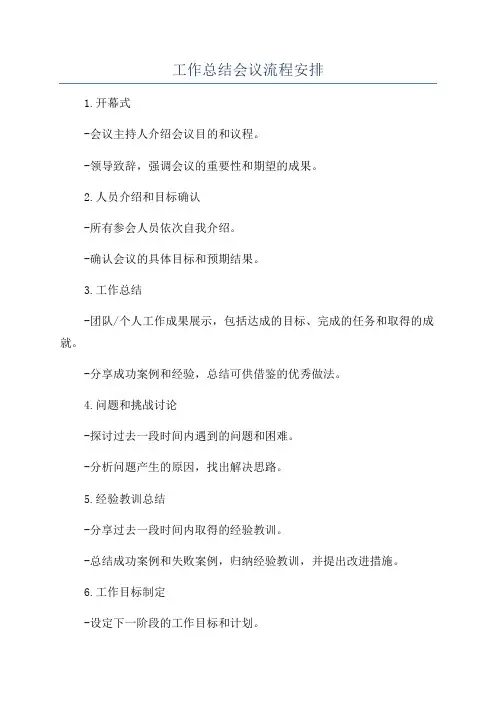 工作总结会议流程安排