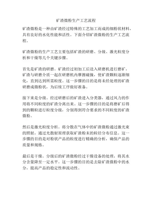 矿渣微粉生产工艺流程