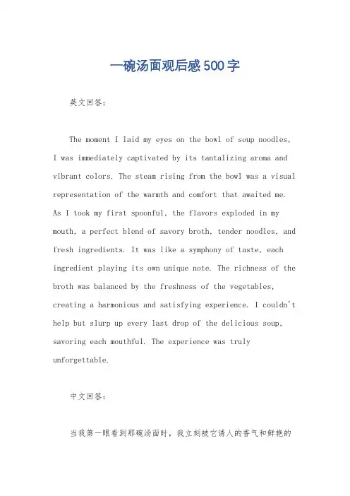 一碗汤面观后感500字