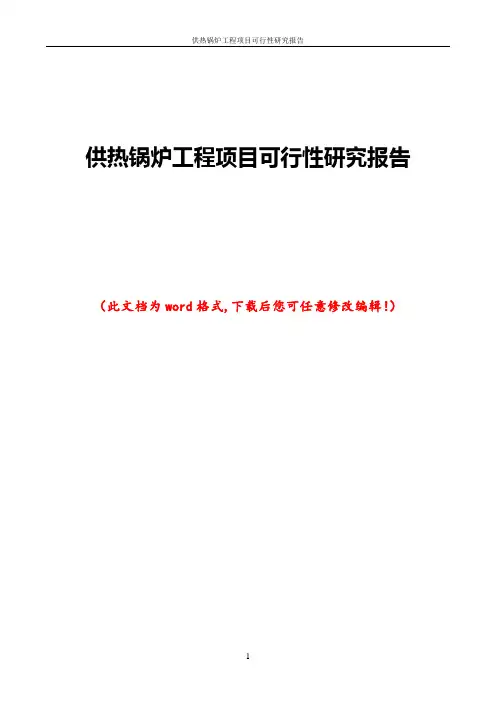 供热锅炉工程项目可行性研究报告