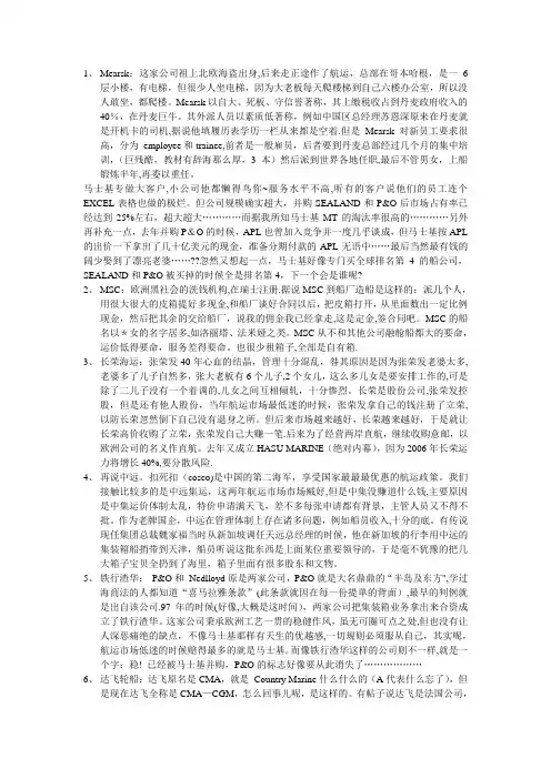 船公司资料