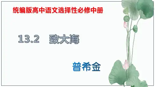 【高中语文】《致大海》课件+高二语文教与学同步精品课件+练习(统编版选择性必修中册)
