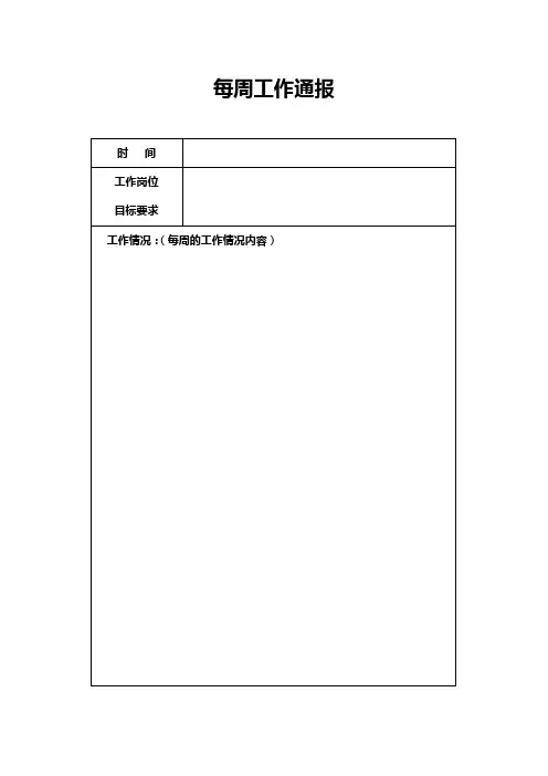 周工作通报表格