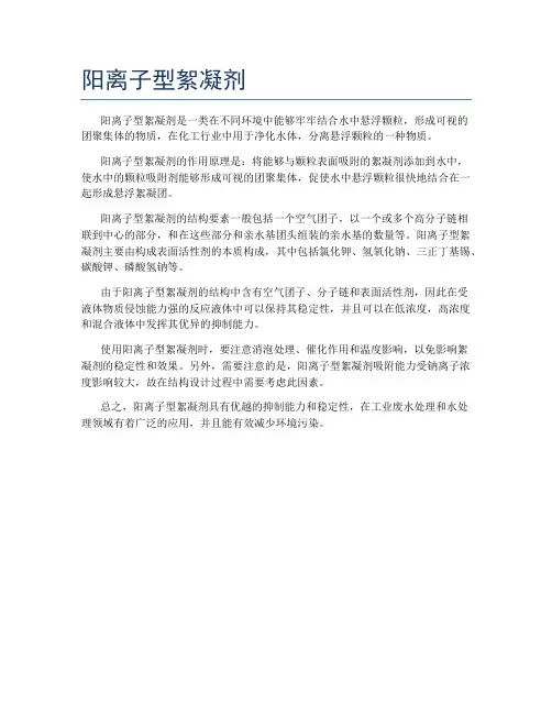 阳离子型絮凝剂