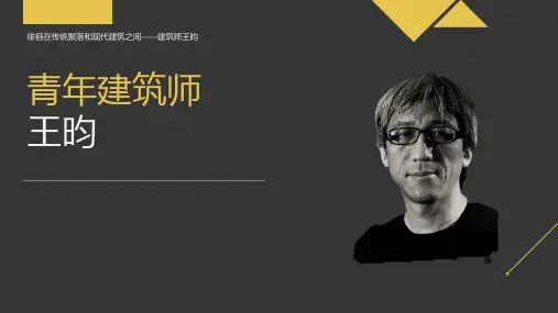 青年建筑师 王昀 。