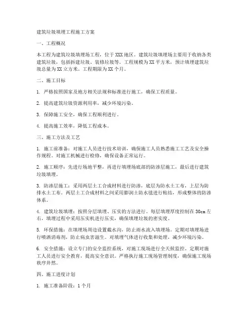 建筑垃圾填埋工程施工方案