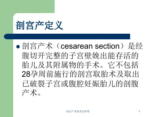 剖宫产术前术后护理培训课件