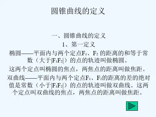 圆锥曲线的定义