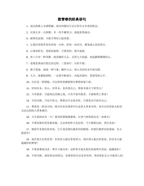 致青春的经典语句