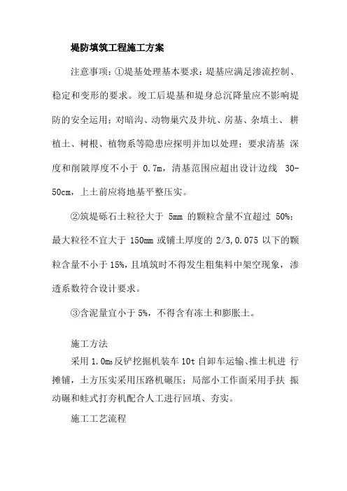 堤防填筑工程施工方案