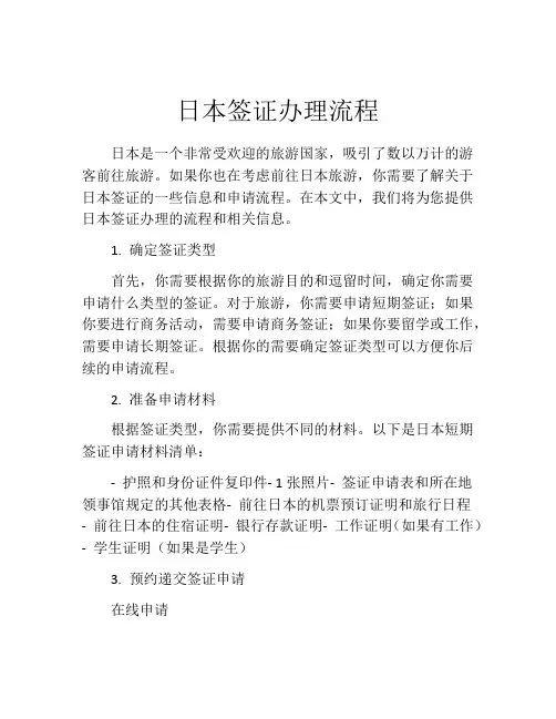 日本签证办理流程