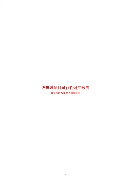 汽车城项目可行性研究报告