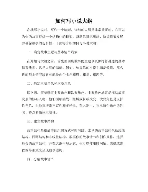 如何写小说大纲