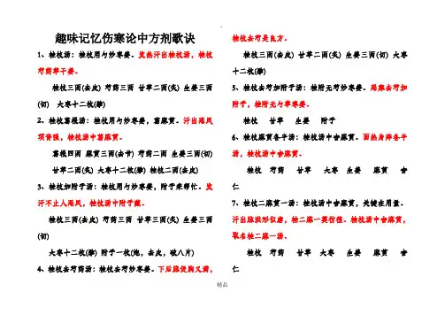 趣味记忆伤寒论中方剂歌诀69502