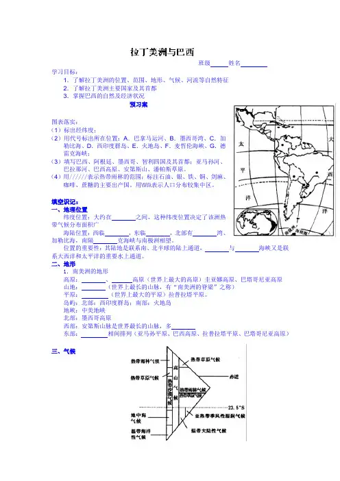 拉丁美洲与巴西教案