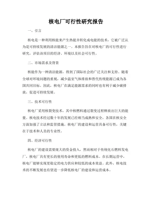 核电厂可行性研究报告