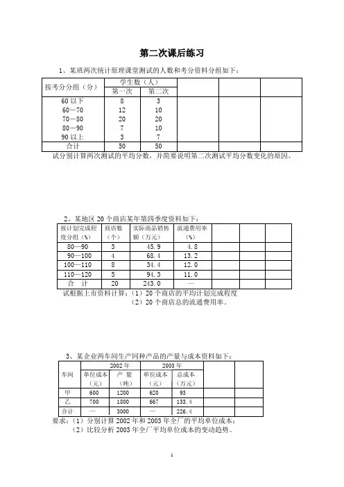 统计学第二次  课后练习